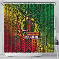 Vanuatu 45th Independence Anniversary Shower Curtain Embracing Our Traditions Shaping Our Future