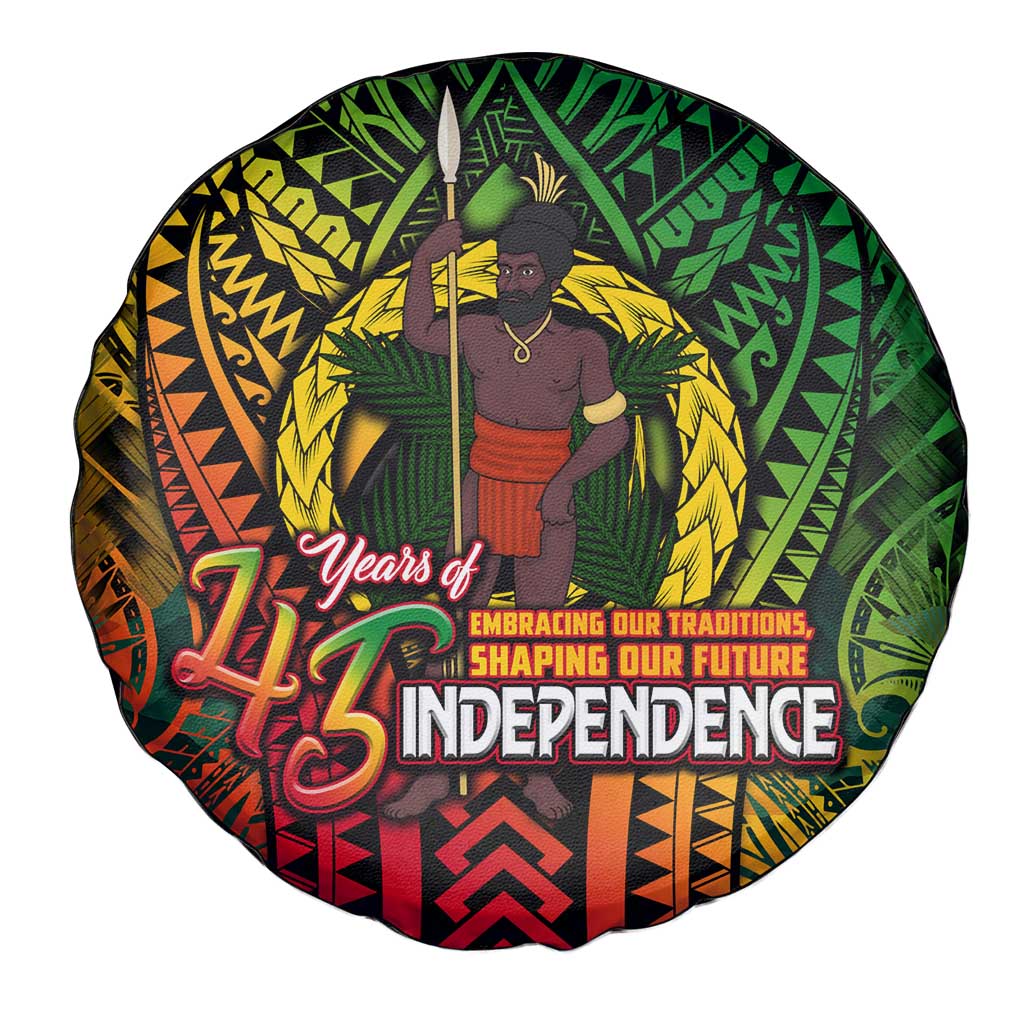 Vanuatu 45th Independence Anniversary Spare Tire Cover Embracing Our Traditions Shaping Our Future