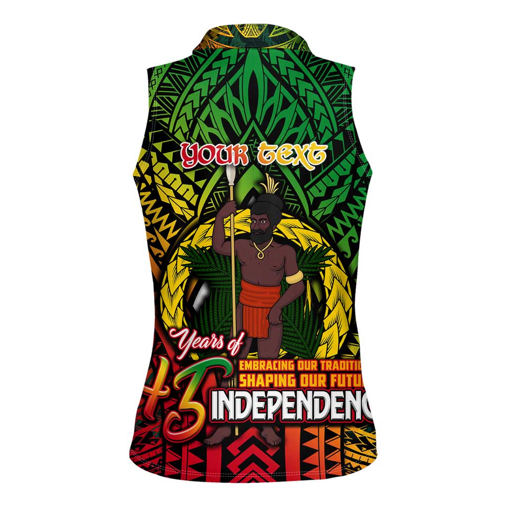 Vanuatu 45th Independence Anniversary Women Sleeveless Polo Shirt Embracing Our Traditions Shaping Our Future DT02 - Polynesian Pride
