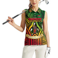 Vanuatu 45th Independence Anniversary Women Sleeveless Polo Shirt Embracing Our Traditions Shaping Our Future DT02 - Polynesian Pride