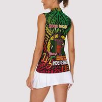 Vanuatu 45th Independence Anniversary Women Sleeveless Polo Shirt Embracing Our Traditions Shaping Our Future DT02 - Polynesian Pride