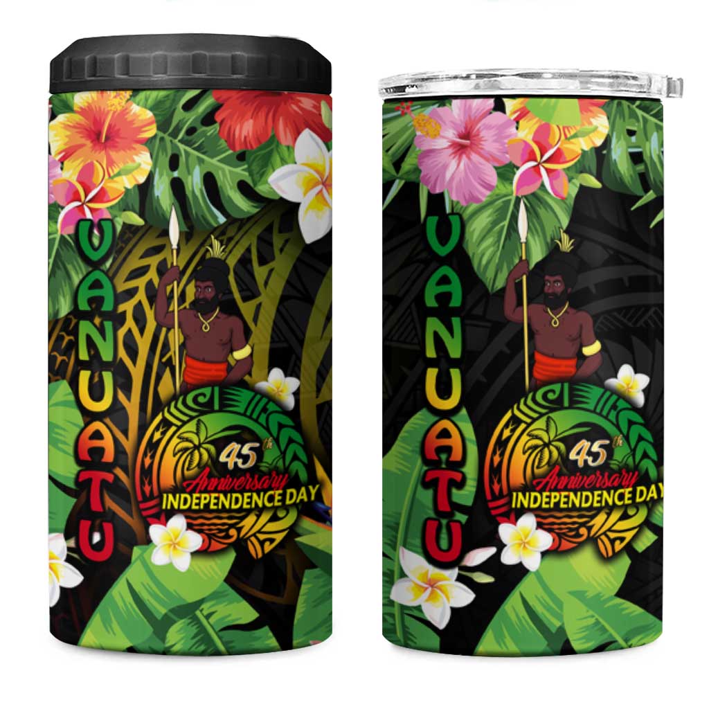 45th Anniversary of Freedom Vanuatu 4 in 1 Can Cooler Tumbler Island Pride Cultural Power Pacific Unity