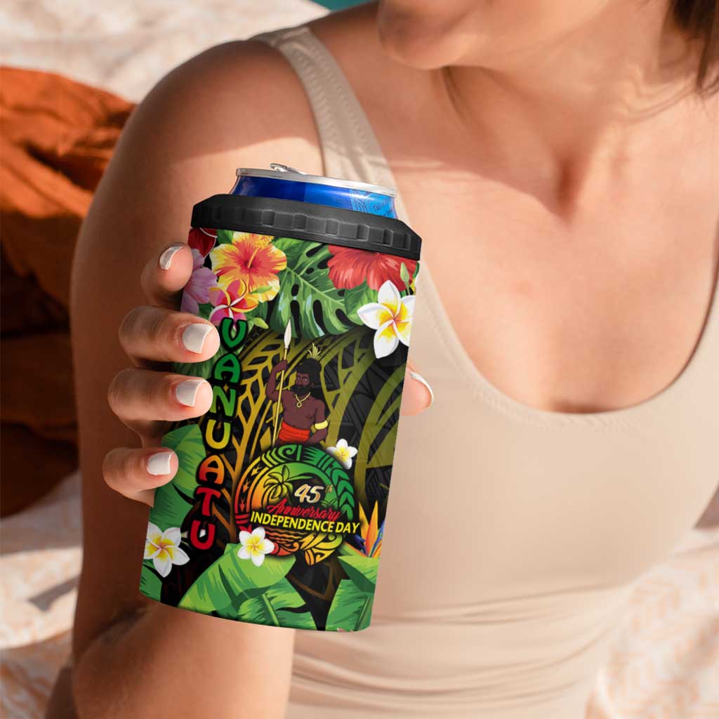 45th Anniversary of Freedom Vanuatu 4 in 1 Can Cooler Tumbler Island Pride Cultural Power Pacific Unity