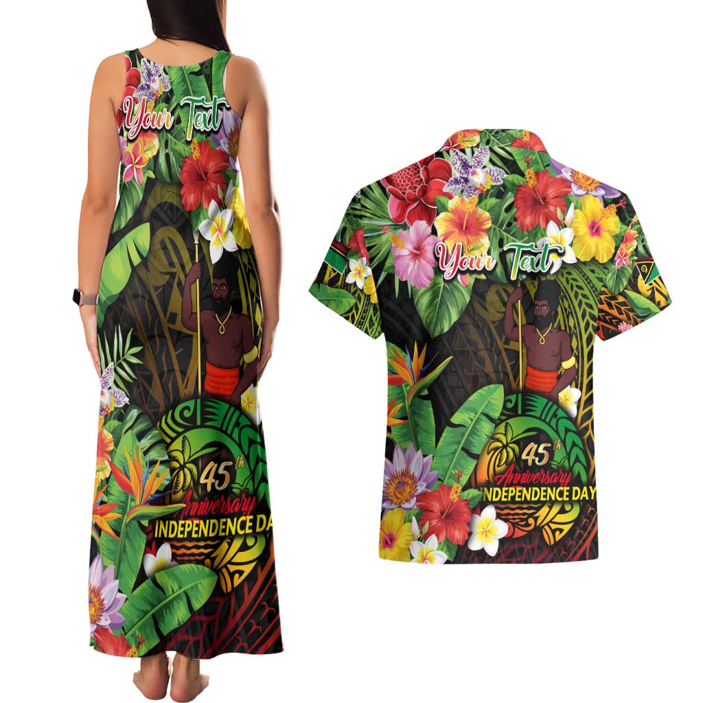 45th Anniversary of Freedom Vanuatu Couples Matching Tank Maxi Dress and Hawaiian Shirt Island Pride Cultural Power Pacific Unity