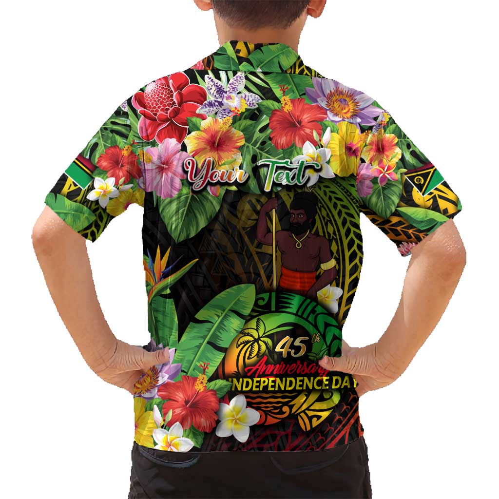 45th Anniversary of Freedom Vanuatu Family Matching Long Sleeve Bodycon Dress and Hawaiian Shirt Island Pride Cultural Power Pacific Unity