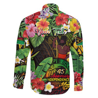 45th Anniversary of Freedom Vanuatu Family Matching Long Sleeve Bodycon Dress and Hawaiian Shirt Island Pride Cultural Power Pacific Unity