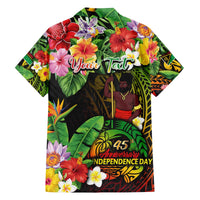 45th Anniversary of Freedom Vanuatu Family Matching Off The Shoulder Long Sleeve Dress and Hawaiian Shirt Island Pride Cultural Power Pacific Unity