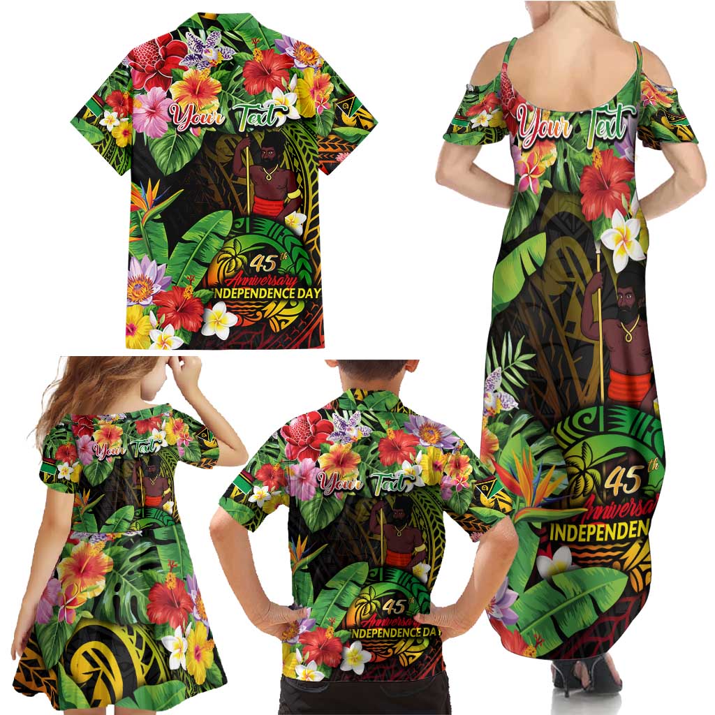 45th Anniversary of Freedom Vanuatu Family Matching Summer Maxi Dress and Hawaiian Shirt Island Pride Cultural Power Pacific Unity