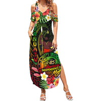45th Anniversary of Freedom Vanuatu Family Matching Summer Maxi Dress and Hawaiian Shirt Island Pride Cultural Power Pacific Unity