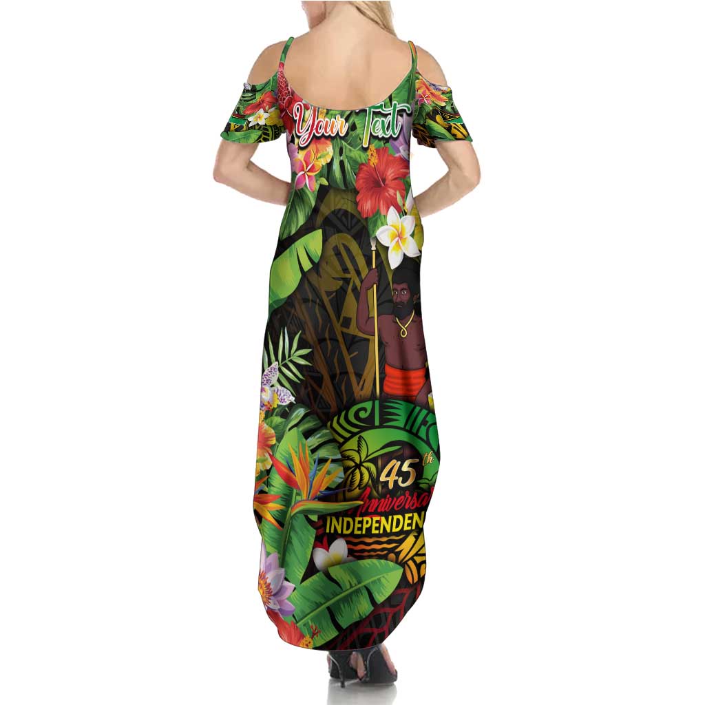 45th Anniversary of Freedom Vanuatu Family Matching Summer Maxi Dress and Hawaiian Shirt Island Pride Cultural Power Pacific Unity