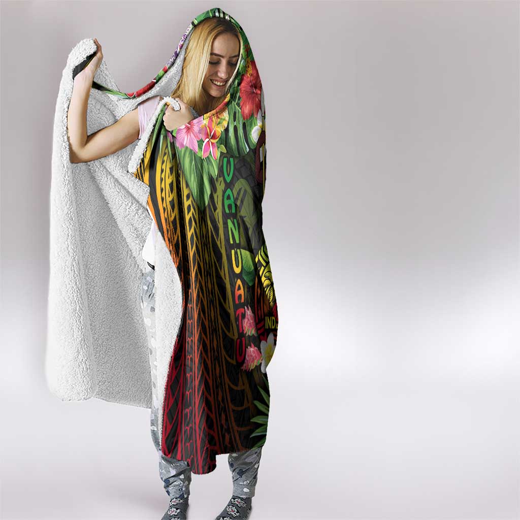 45th Anniversary of Freedom Vanuatu Hooded Blanket Island Pride Cultural Power Pacific Unity DT02 - Polynesian Pride