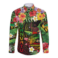 45th Anniversary of Freedom Vanuatu Long Sleeve Button Shirt Island Pride Cultural Power Pacific Unity DT02 Unisex Art - Polynesian Pride