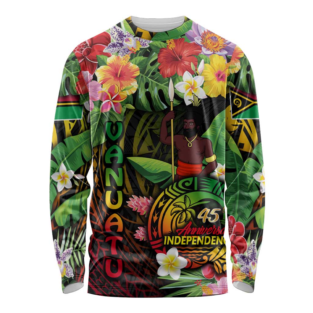 45th Anniversary of Freedom Vanuatu Long Sleeve Shirt Island Pride Cultural Power Pacific Unity DT02 Unisex Art - Polynesian Pride