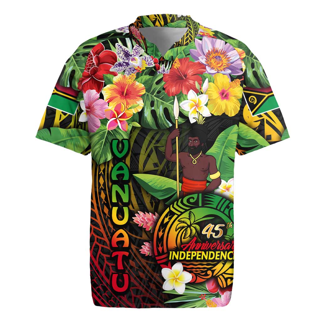 45th Anniversary of Freedom Vanuatu Rugby Jersey Island Pride Cultural Power Pacific Unity