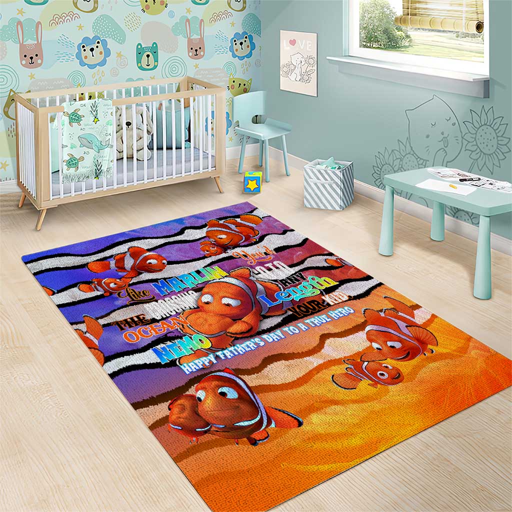 The Ocean Best Dad Area Rug Like Marlin Happy Fathers Day To a True Hero - Polynesian Pride