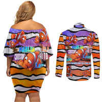 The Ocean Best Dad Couples Matching Off Shoulder Short Dress and Long Sleeve Button Shirt Like Marlin Happy Fathers Day To a True Hero - Polynesian Pride