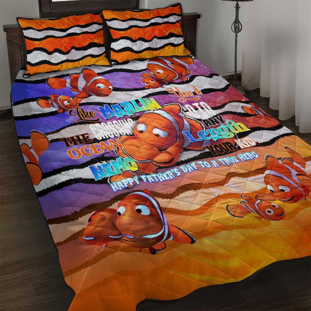 The Ocean Best Dad Quilt Bed Set Like Marlin Happy Fathers Day To a True Hero - Polynesian Pride