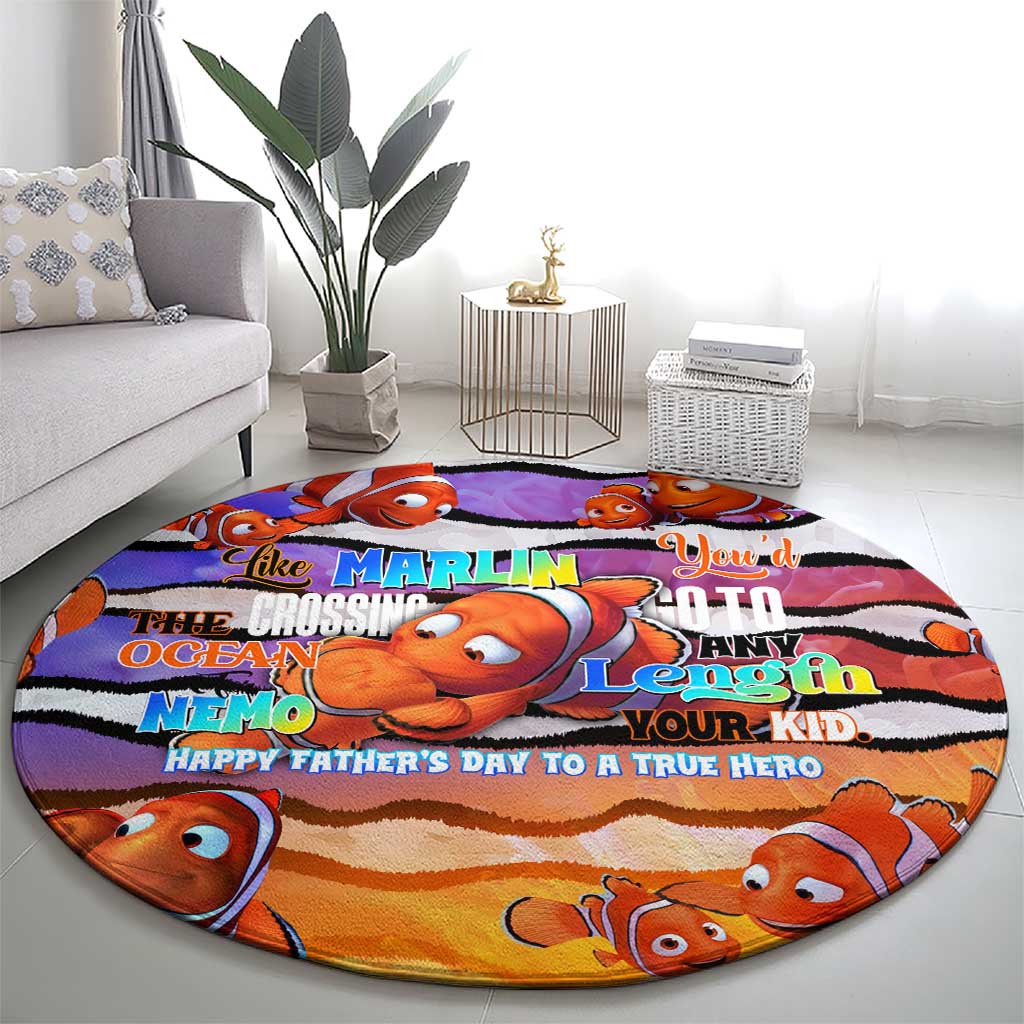 The Ocean Best Dad Round Carpet Like Marlin Happy Fathers Day To a True Hero - Polynesian Pride