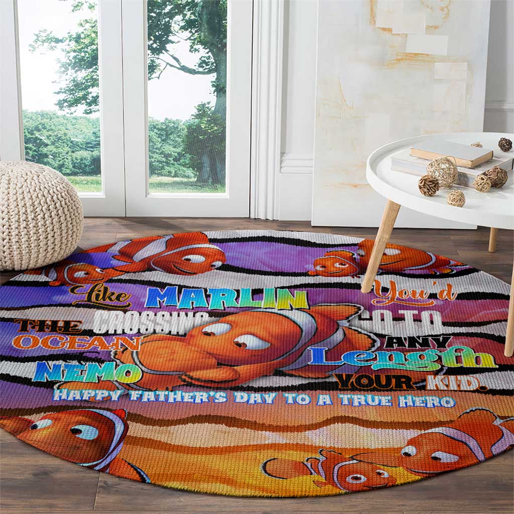 The Ocean Best Dad Round Carpet Like Marlin Happy Fathers Day To a True Hero - Polynesian Pride