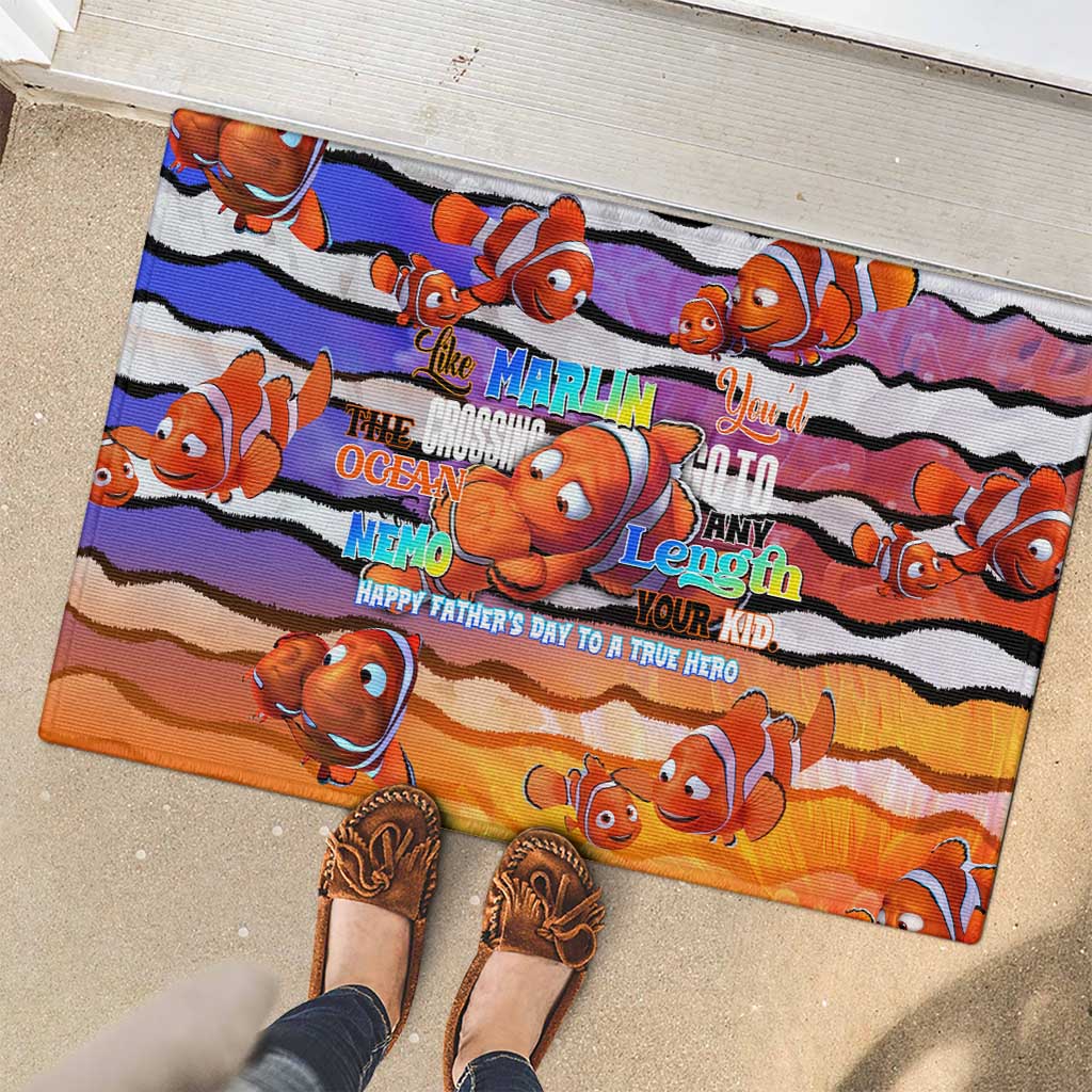 The Ocean Best Dad Rubber Doormat Like Marlin Happy Fathers Day To a True Hero - Polynesian Pride