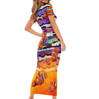 The Ocean Best Dad Short Sleeve Bodycon Dress Like Marlin Happy Fathers Day To a True Hero - Polynesian Pride