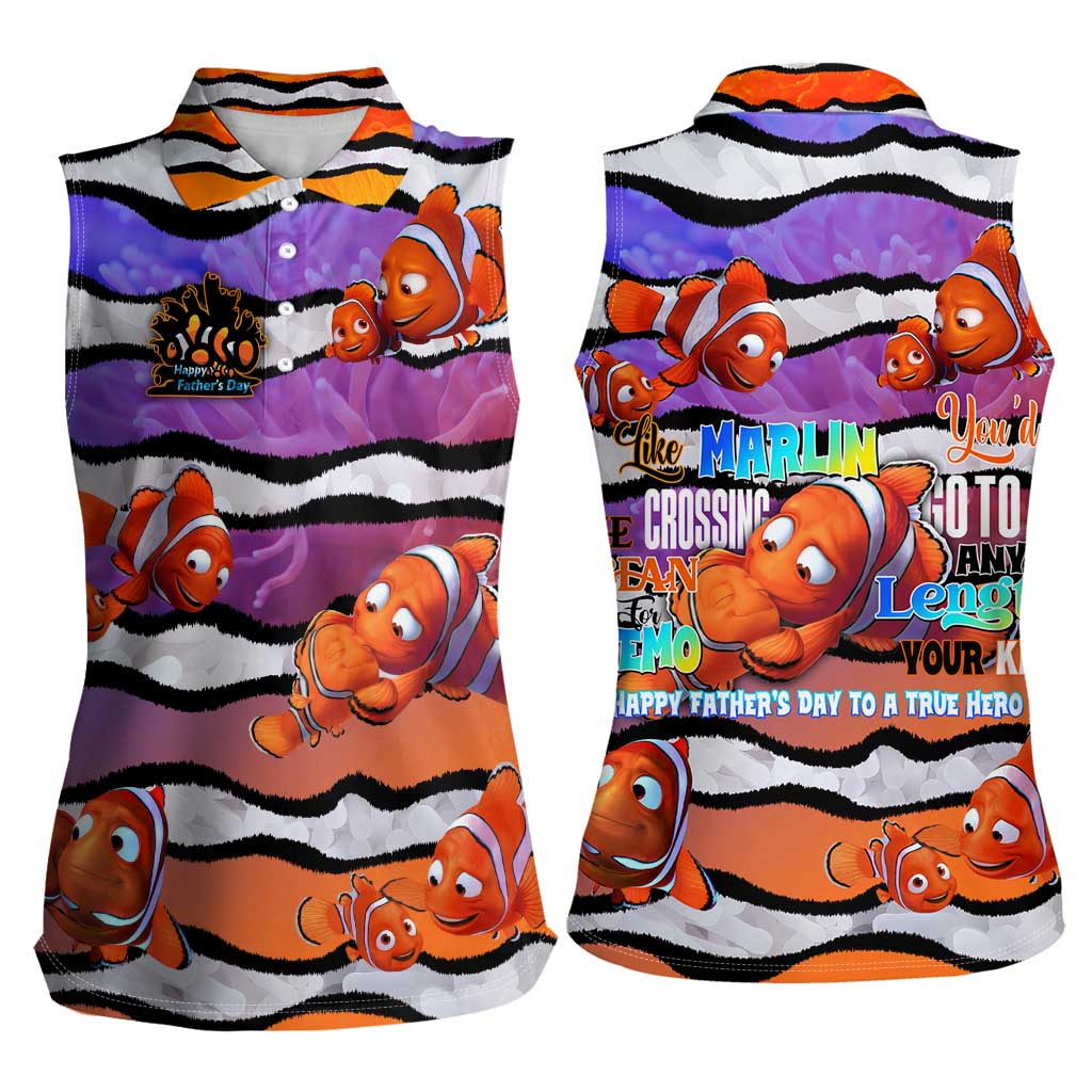 The Ocean Best Dad Women Sleeveless Polo Shirt Like Marlin Happy Fathers Day To a True Hero - Polynesian Pride