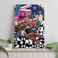 Kiwi New Zealand Rugby Canvas Wall Art Kiwis Mascot Tropical Pattern