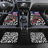 Kiwi New Zealand Rugby Car Mats Kiwis Mascot Tropical Pattern