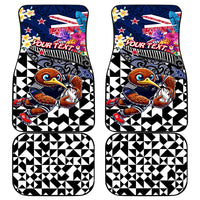 Kiwi New Zealand Rugby Car Mats Kiwis Mascot Tropical Pattern