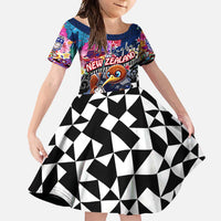 Personalized Kiwi New Zealand Rugby Family Matching Off Shoulder Maxi Dress and Hawaiian Shirt Kiwis Mascot Tropical Pattern