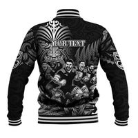 Personalized All Black Brothers Rugby Baseball Jacket New Zealand Maori Haka