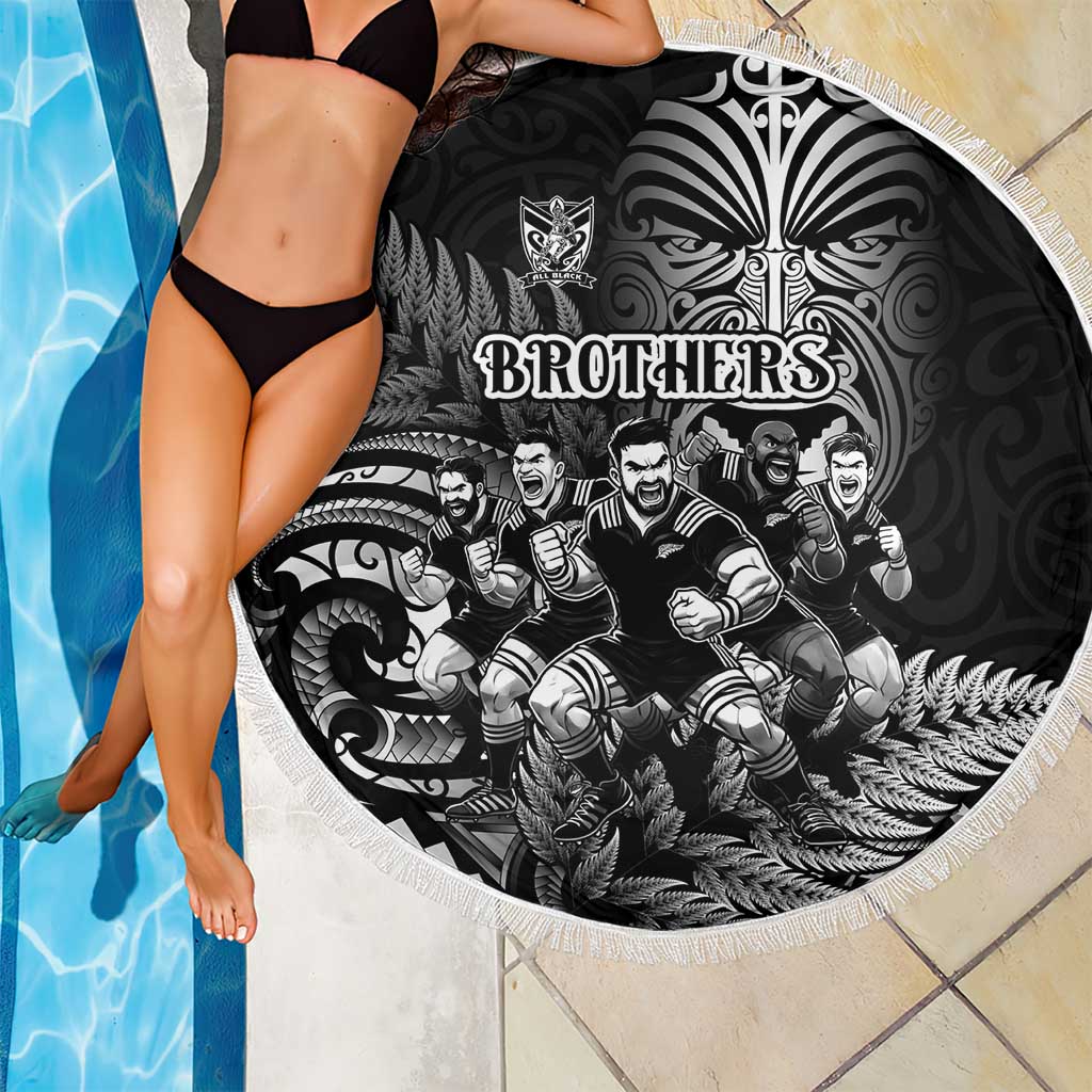 All Black Brothers Rugby Beach Blanket New Zealand Maori Haka