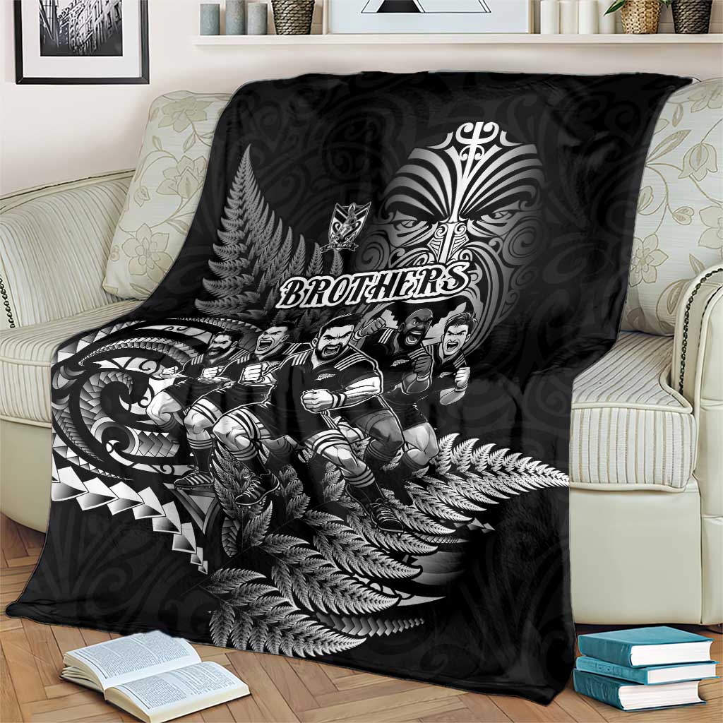 All Black Brothers Rugby Blanket New Zealand Maori Haka