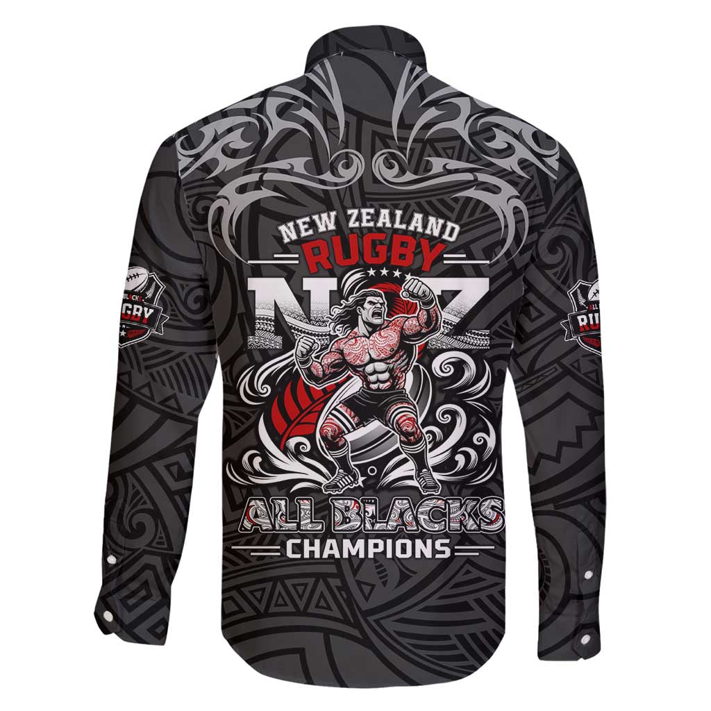 All Black NZL Rugby Champions Family Matching Tank Maxi Dress and Hawaiian Shirt Maori Warrior