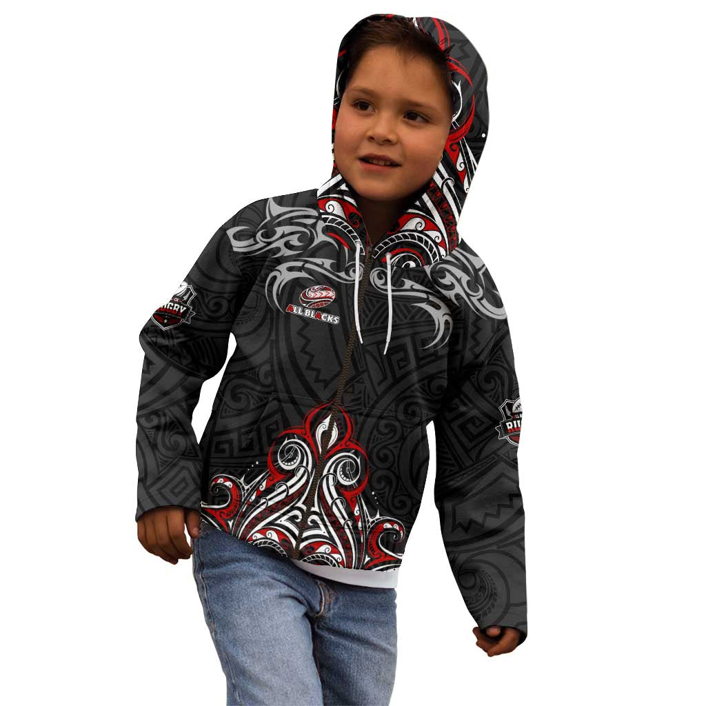All Black NZL Rugby Champions Kid Hoodie Maori Warrior