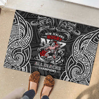 All Black NZL Rugby Champions Rubber Doormat Maori Warrior