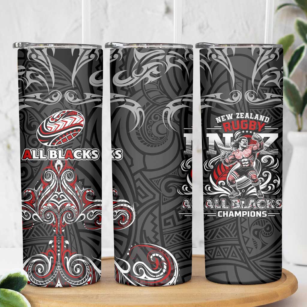 All Black NZL Rugby Champions Skinny Tumbler Maori Warrior