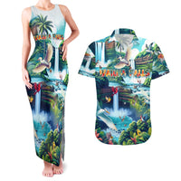 Wailua Falls Hawaii Couples Matching Tank Maxi Dress and Hawaiian Shirt Kauai Natural Beauty