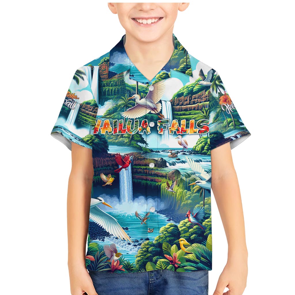 Wailua Falls Hawaii Family Matching Mermaid Dress and Hawaiian Shirt Kauai Natural Beauty