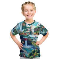 Wailua Falls Hawaii Kid T Shirt Kauai Natural Beauty DT02 Art - Polynesian Pride