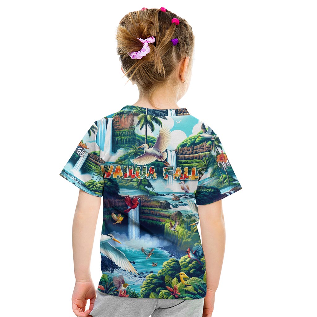 Wailua Falls Hawaii Kid T Shirt Kauai Natural Beauty DT02 - Polynesian Pride