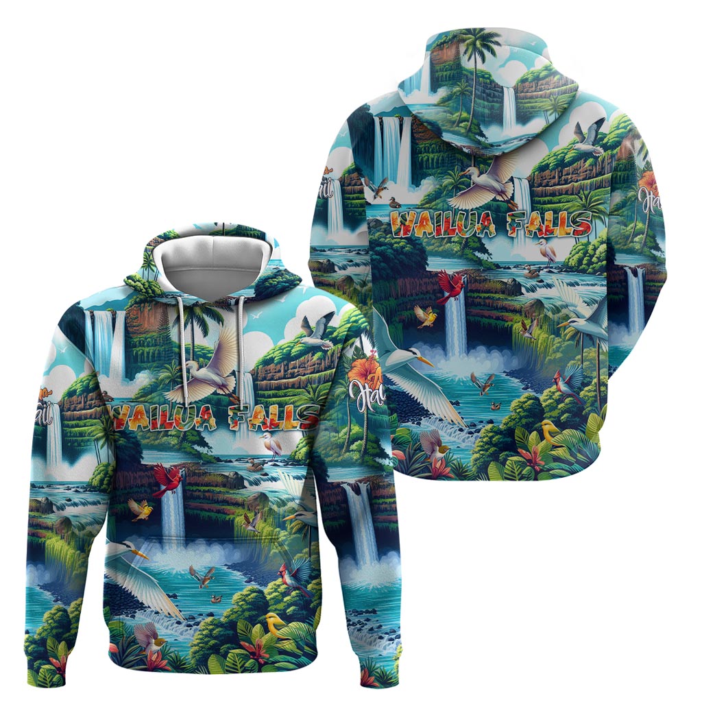 Wailua Falls Hawaii Zip Hoodie Kauai Natural Beauty