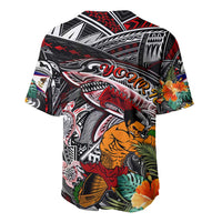 Personalized American Samoa Warrior Baseball Jersey Shark Turtle Polynesian Tattoo