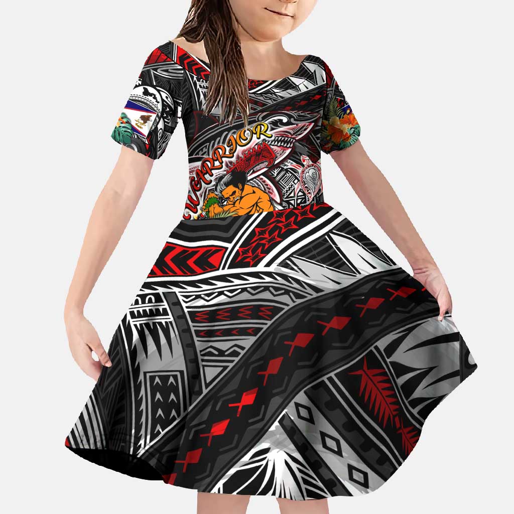 Personalized American Samoa Warrior Family Matching Tank Maxi Dress and Hawaiian Shirt Shark Turtle Polynesian Tattoo