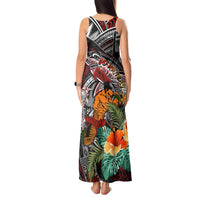 Personalized American Samoa Warrior Tank Maxi Dress Shark Turtle Polynesian Tattoo