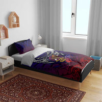 Personalized American Samoa Flag Bedding Set Eagles Polynesian Art