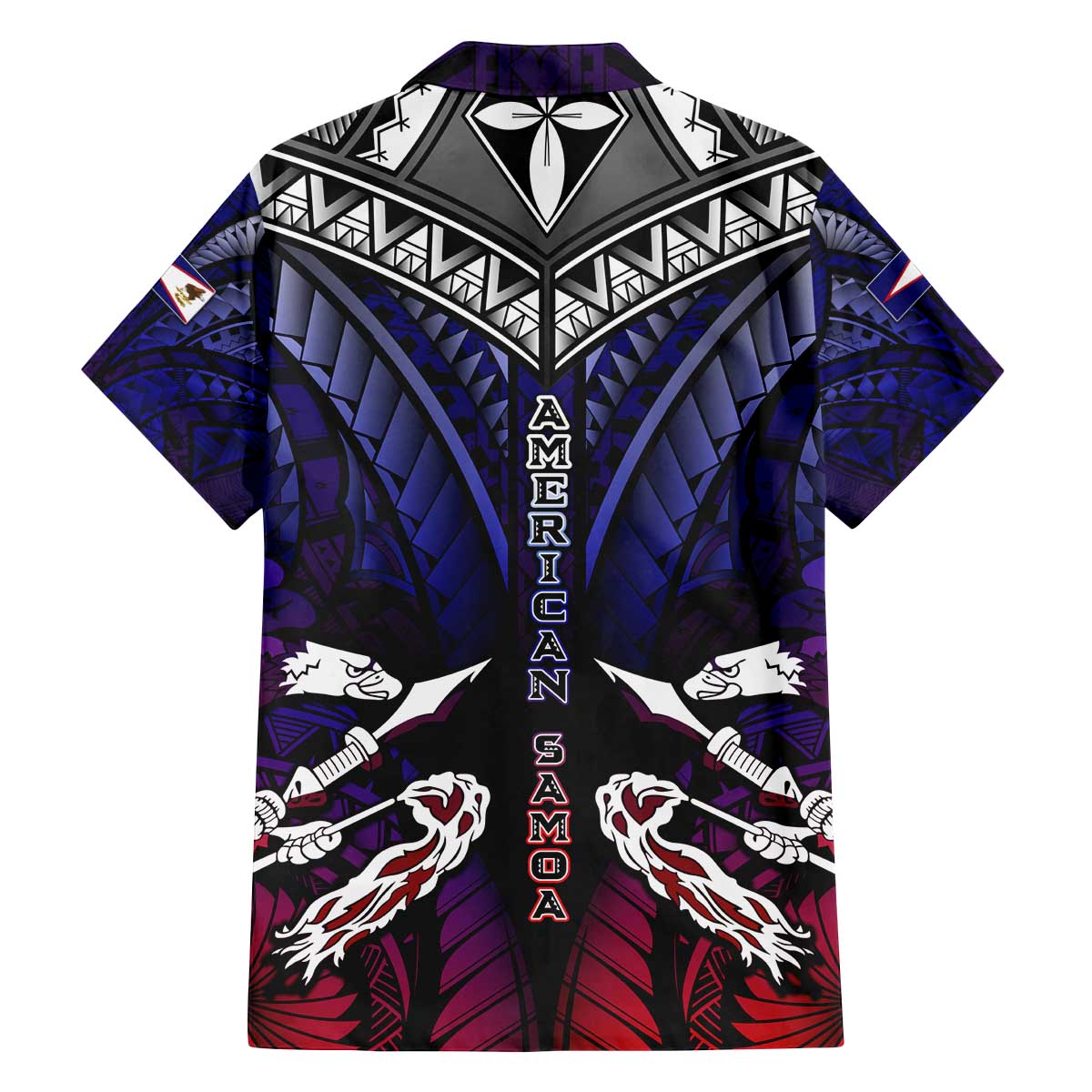 Personalized American Samoa Flag Family Matching Off The Shoulder Long Sleeve Dress and Hawaiian Shirt Eagles Polynesian Art