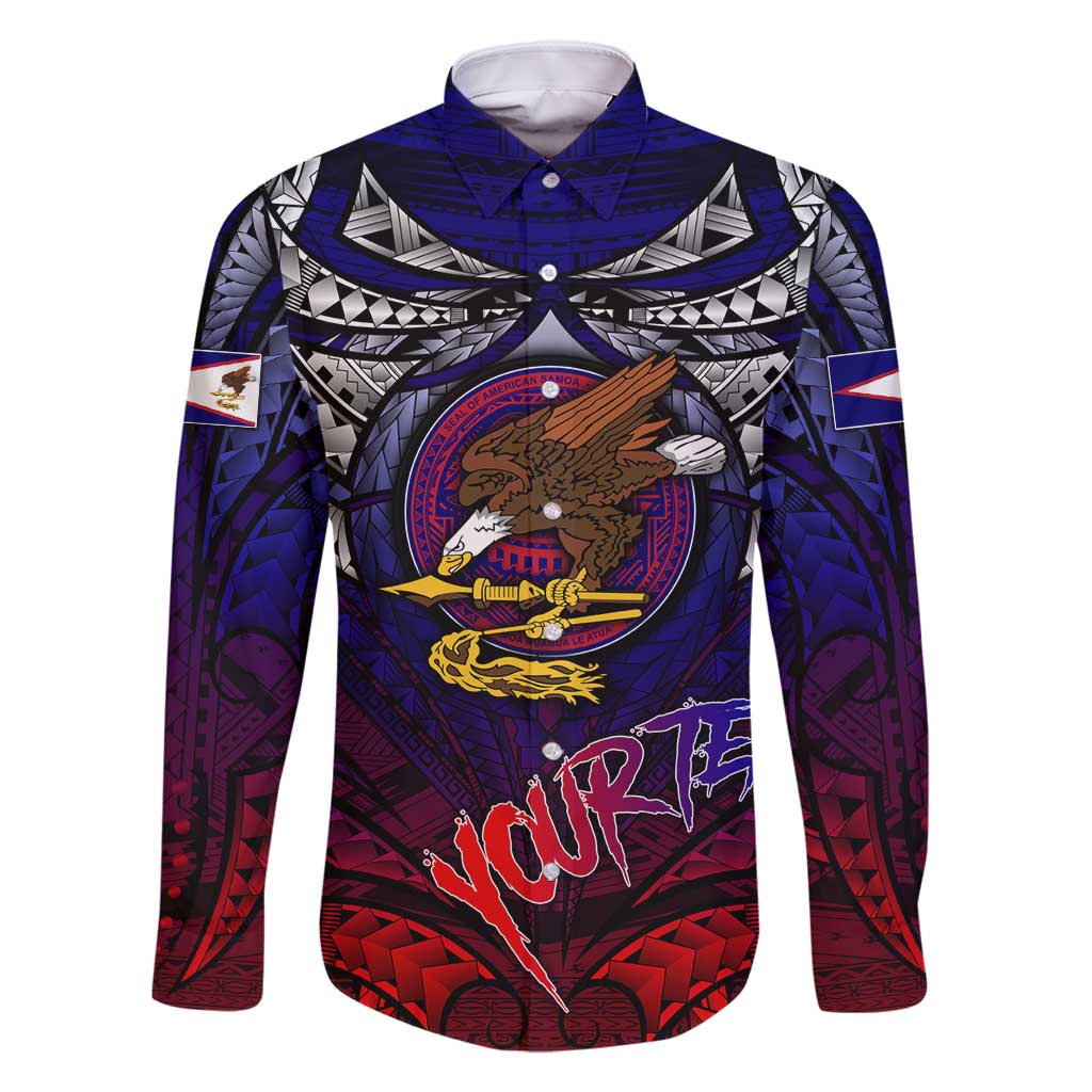 Personalized American Samoa Flag Family Matching Off Shoulder Maxi Dress and Hawaiian Shirt Eagles Polynesian Art