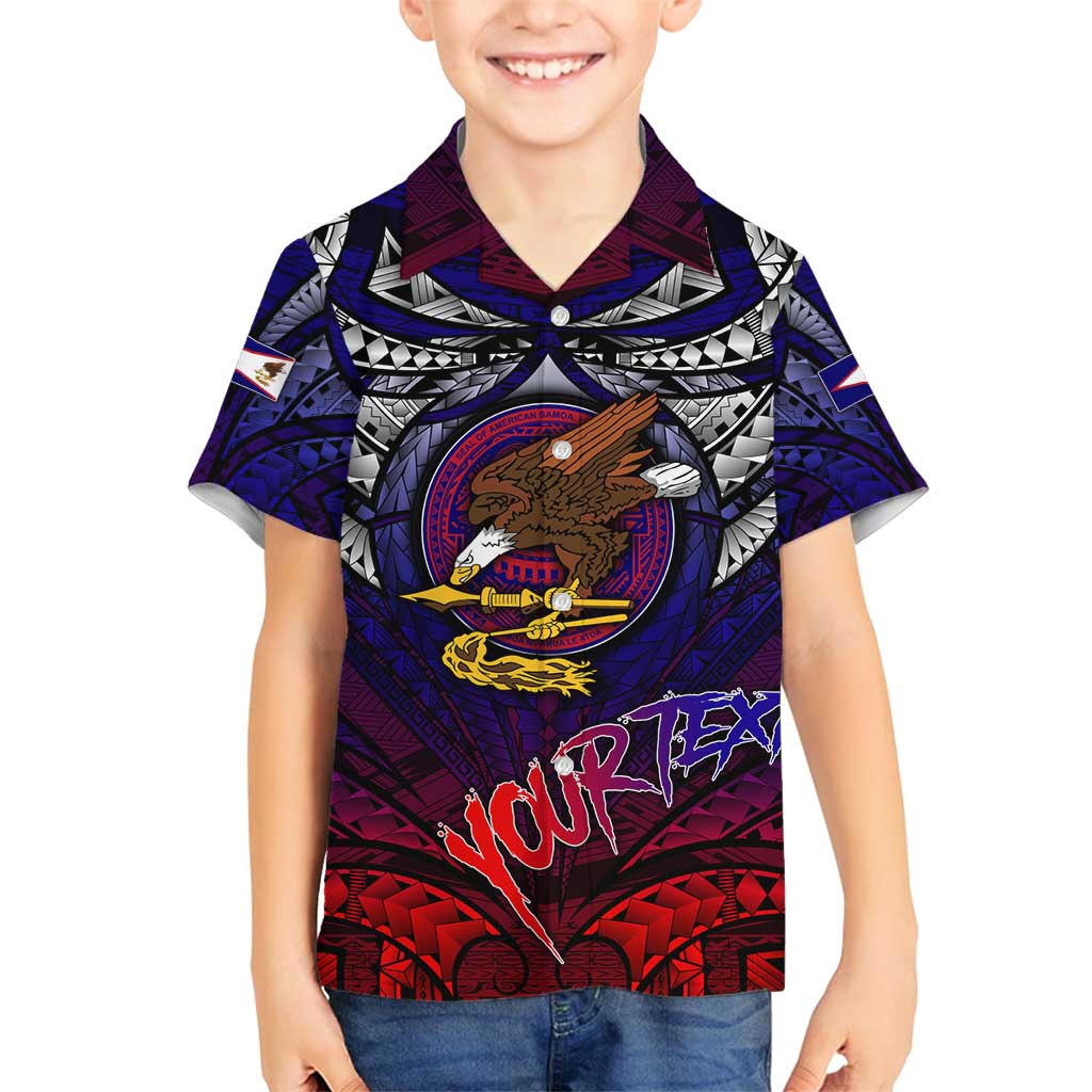 Personalized American Samoa Flag Family Matching Off Shoulder Maxi Dress and Hawaiian Shirt Eagles Polynesian Art