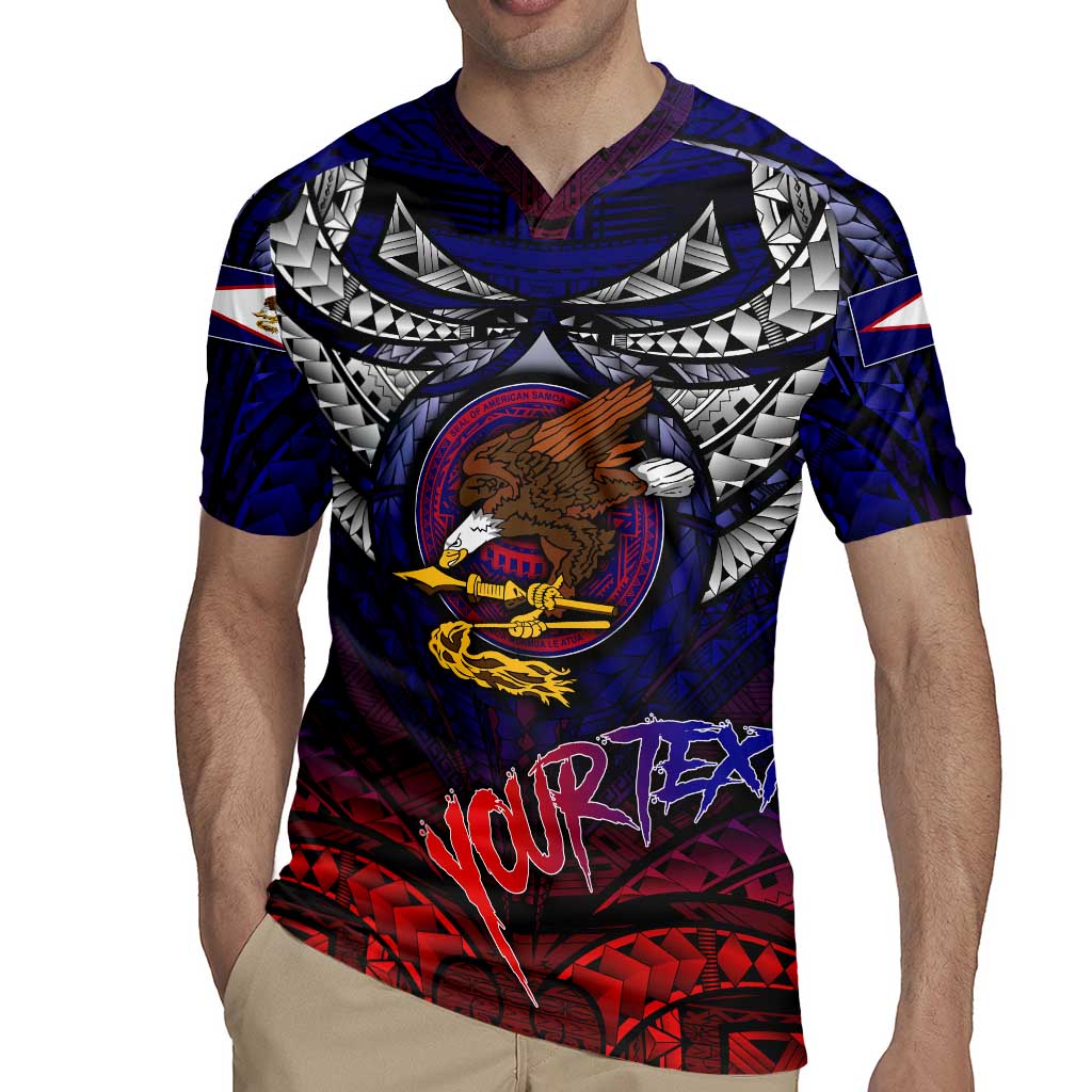 Personalized American Samoa Flag Rugby Jersey Eagles Polynesian Art